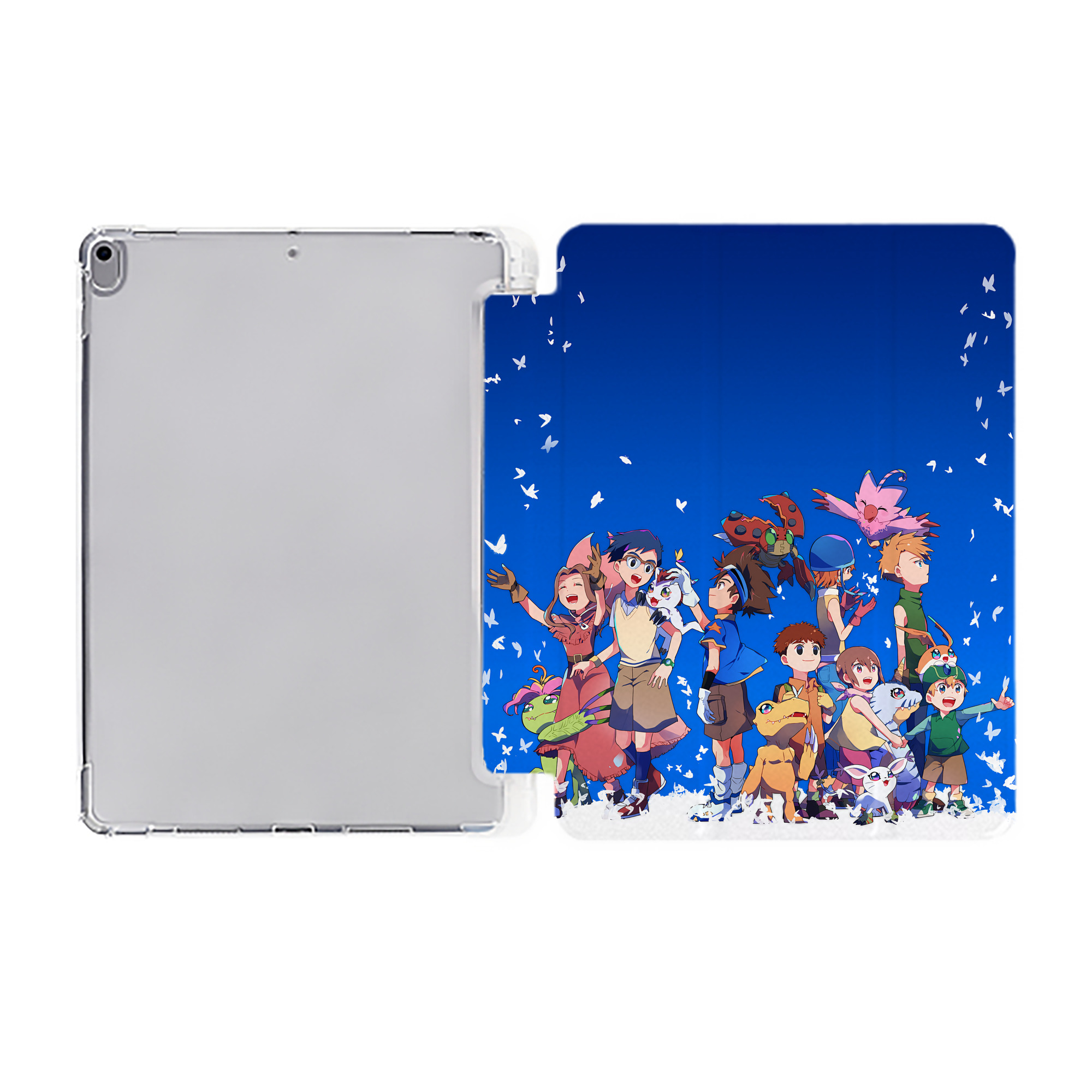 （画像用） Digimon デジタルモンスター/デジモン IPad ケース ペン収納付き 三つ折りスタンド PUレザー×シリコン 対応機種9.5/10.5/10.9インチ